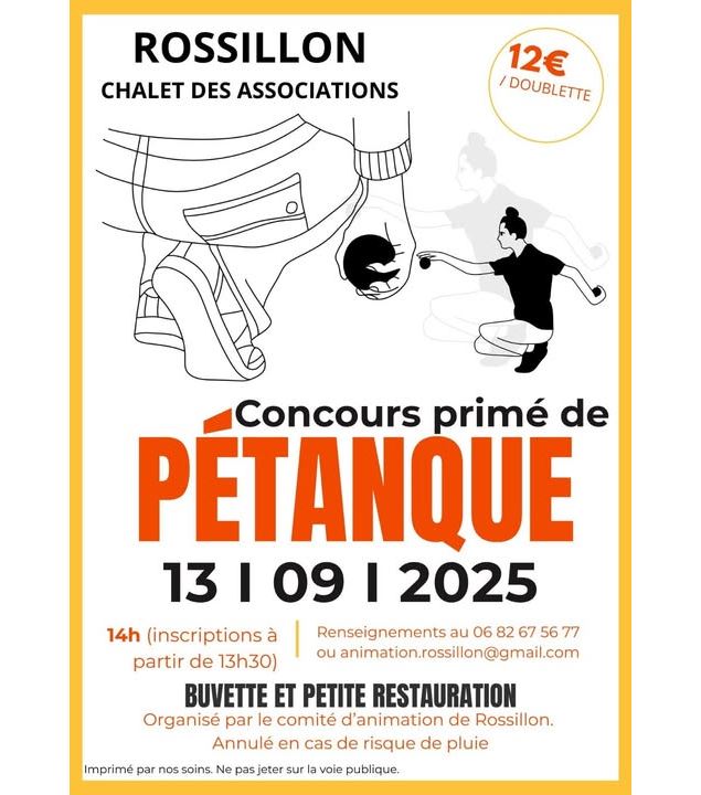 Concours de pétanque primé_Rossillon - Comité d'Animation de Rossillon