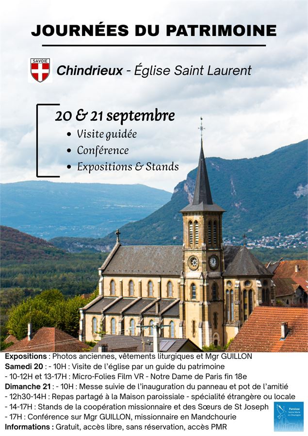 Journées du patrimoine - Église de Chindrieux - Paroisse de Chautagne