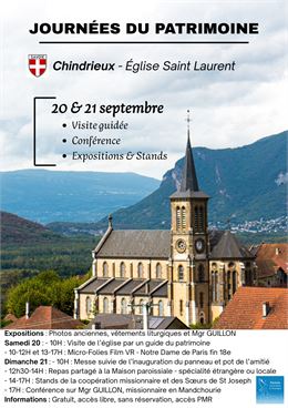 Journées du patrimoine - Église de Chindrieux - Paroisse de Chautagne