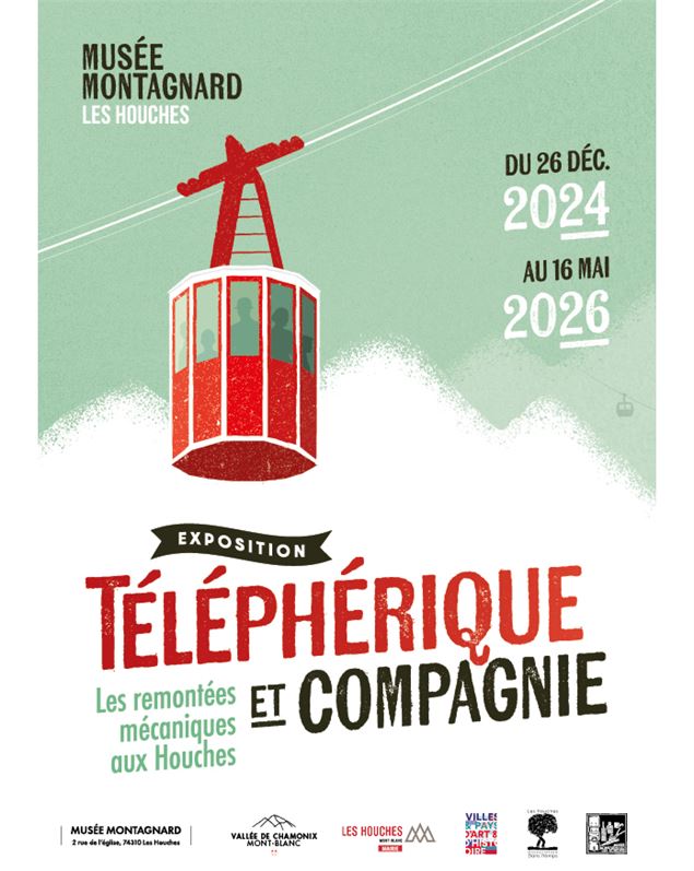 Affiche expo Téléphérique et compagnie - Musée Montagnard