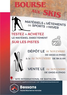Affiche de la bourse aux skis - S.N.O.W._Bessans - OT HMV