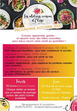 Les ateliers cuisine d'Elise_Champagne-en-Valromey - Les ateliers cuisine d'Elise