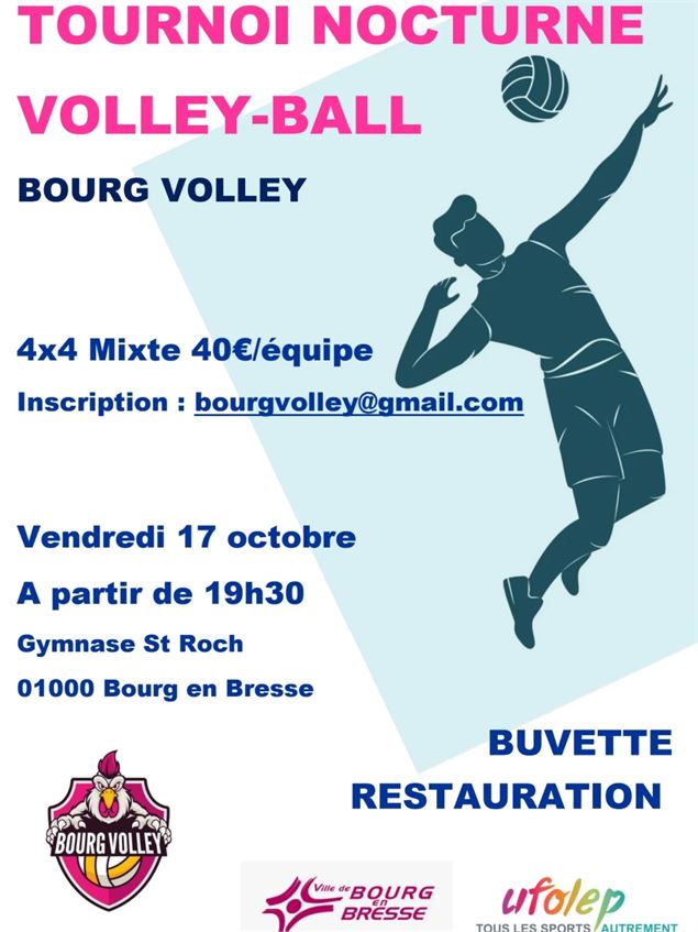 Affiche_Tournoi nocturne Volley-Ball_Bourg-en-Bresse - © Bourg Volley