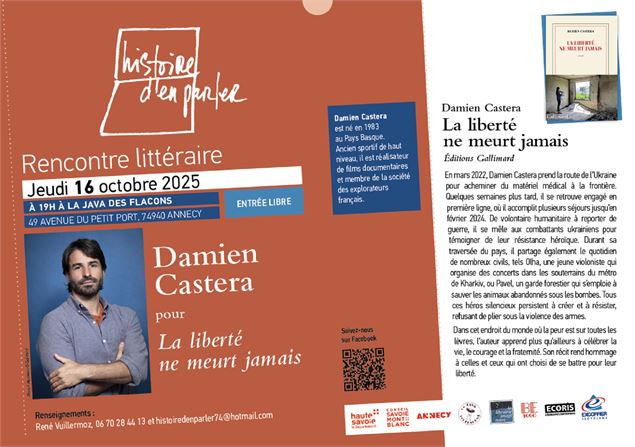 Rencontre littéraire avec Damien Castera_Annecy - Histoire d'en parler