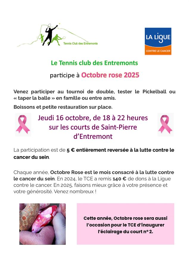 Octobre Rose au Tennis Club des Entremonts_Saint-Pierre-d'Entremont