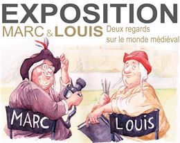 Aquarelle représentant les deux artistes - Louis Paquier
