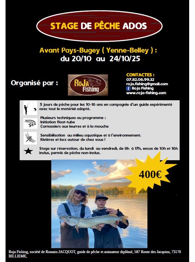 Stage de pêche ados avec Roja Fishing_Yenne
