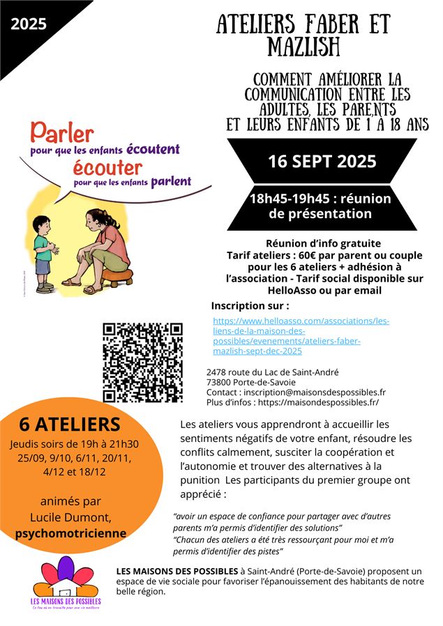 Atelier communication parentale Faber et Mazlich