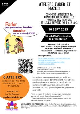 Atelier communication parentale Faber et Mazlich