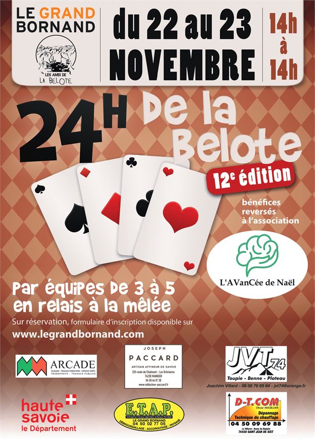 Affiche - Les 24h de la belote - 12ème édition - Le Grand-Bornand