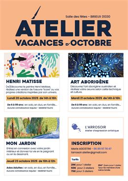 Ateliers octobre 2025 - @larrosoiratelier