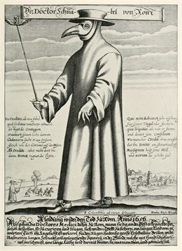 Image d'un médecin de peste, gravure 1656 - Paul Fürst