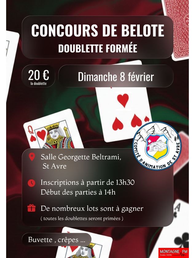 Concours de Belote_Saint-Avre - Comité d'animation de St Avre
