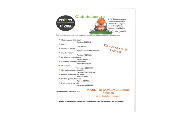 Club de lecture_Thônes - Bibliothèque