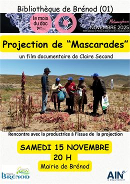 Projection du film documentaire "Mascarades" - Bibliothèque de Brénod