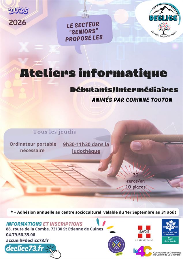 Declicc séniors : ateliers informatique_Saint-Etienne-de-Cuines - Declicc