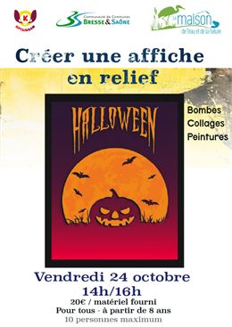 Atelier "créer une affiche en relief - Halloween"_Pont-de-Vaux - Maison de l'eau