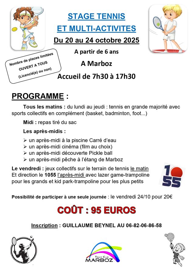 Stage de tennis et multi-activités - S.Aubert