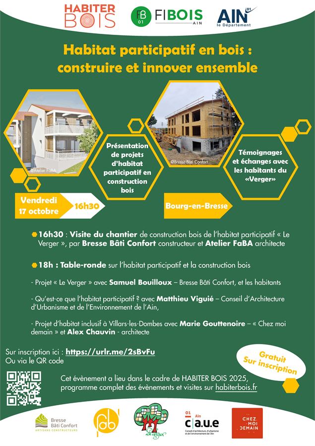 HABITER BOIS - Visite d'un chantier d'habitat participatif en construction bois et table-ronde 