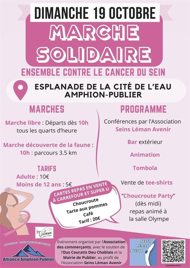 Marche solidaire pour Octobre Rose à Publier - Alliance Amphion Publier
