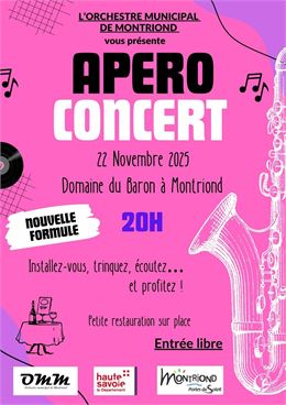 Ne manquez pas l’Apéro-Concert de l'Orchestre municipal de Montriond samedi 22 novembre à 20h00 au D