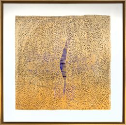 Anamnèse XXX, pigments caséine entaillés sur bois - 100 x100 cm – 2000 - Libre de droit, courtesy