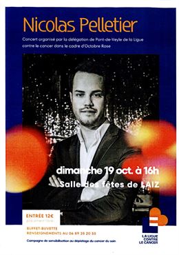 Concert variété française avec Nicolas PELLETIER - Ligue contre le cancer