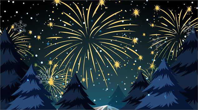 Image de feu d'artifice au dessus des sapins - Free