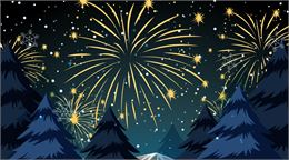 Image de feu d'artifice au dessus des sapins - Free