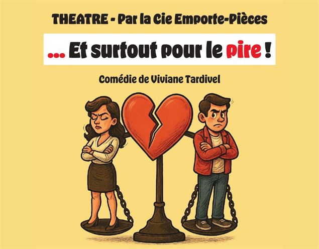 illustration couple sur balance de la justice avec un coeur brisé - Cie Emporte-Pièces