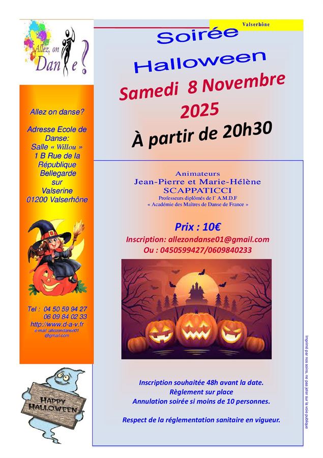Soirée toutes danse Halloween_Valserhône - Allez on danse
