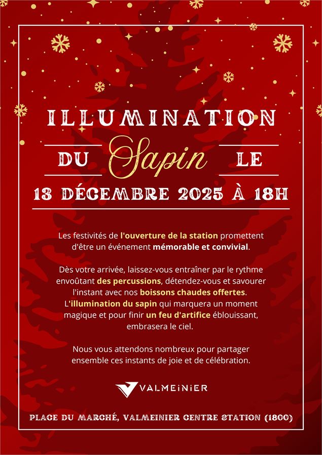 affiche illumination du sapin de Noël - OT - Valmeinier