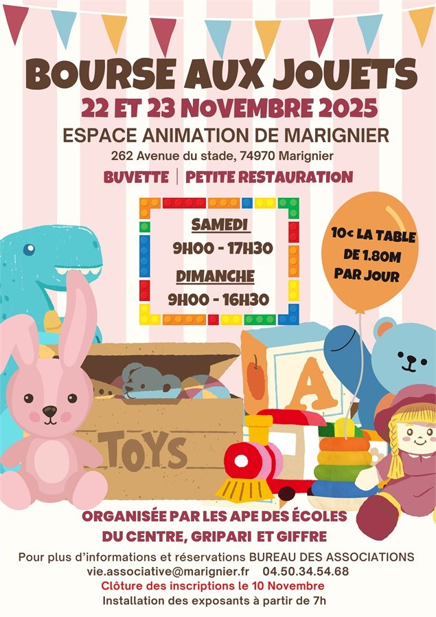 Bourse aux Jouets  - APE du Giffre, APE de Gripari, APE les P'tites Canailles du Centre