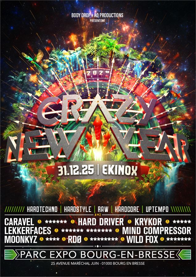 Affiche_Festival du Nouvel An fou_Bourg-en-Bresse - ©Body Drop & AQ Productions