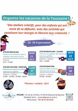 ateliers DIY pour les vacances de la Toussaint - Prest & Link