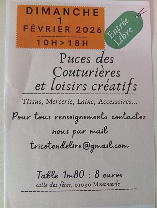 Les puces des couturières et loisirs créatifs_Montmerle-sur-Saône