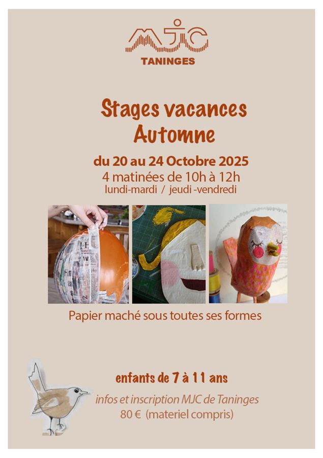 Affiche stage arts plastiques - MJC Taninges