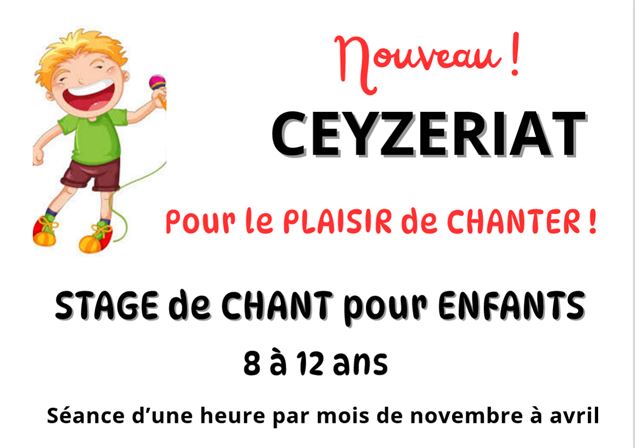 Stage chant collectif enfants 8 à 12 ans - 1h par mois de novembre 25 à avril 26 - CR