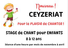 Stage chant collectif enfants 8 à 12 ans - 1h par mois de novembre 25 à avril 26 - CR