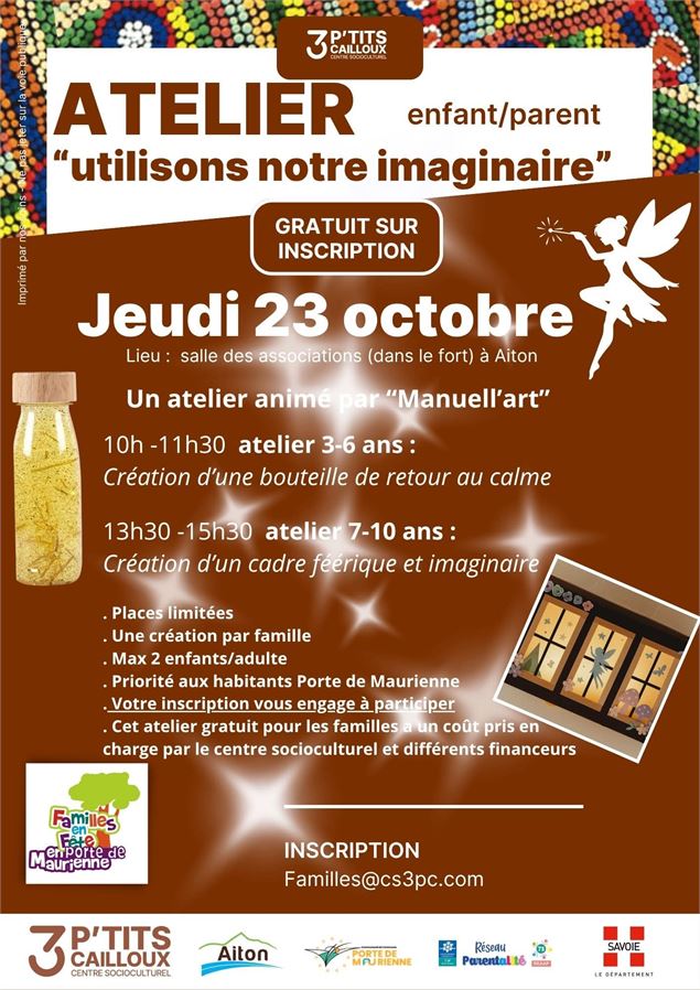 Affiche décrivant l'animation - 3 P'tits cailloux