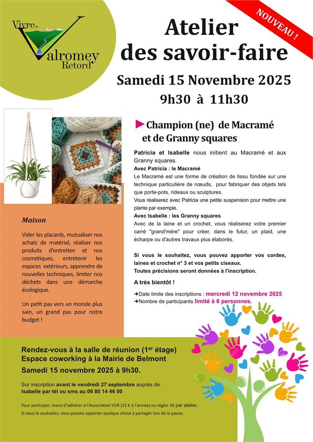 Atelier des savoir-faire : devenir les champions (es) du macramé et de granny squares_Valromey-sur-S
