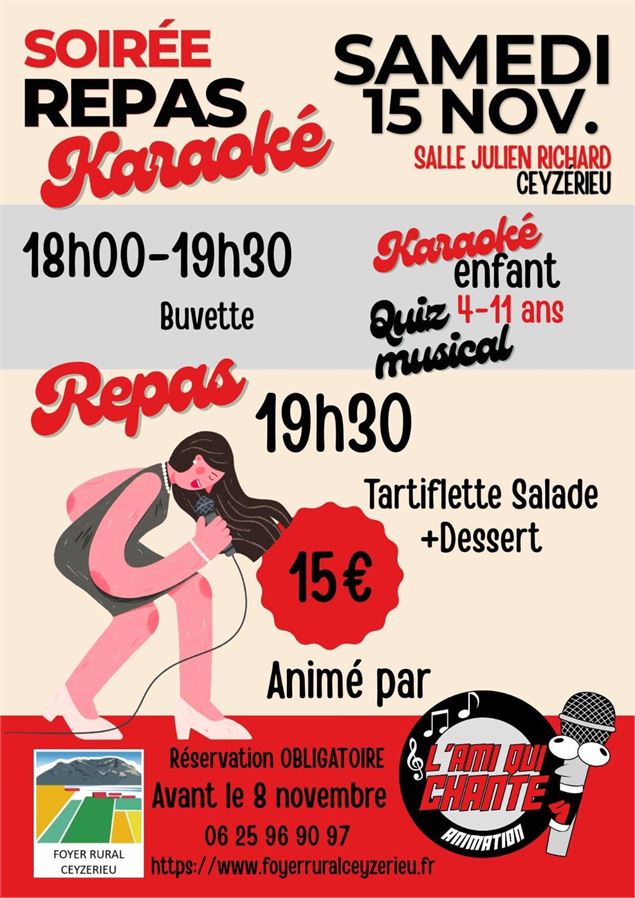 Soirée repas et karaoké_Ceyzérieu - Foyer rural de Ceyzérieu