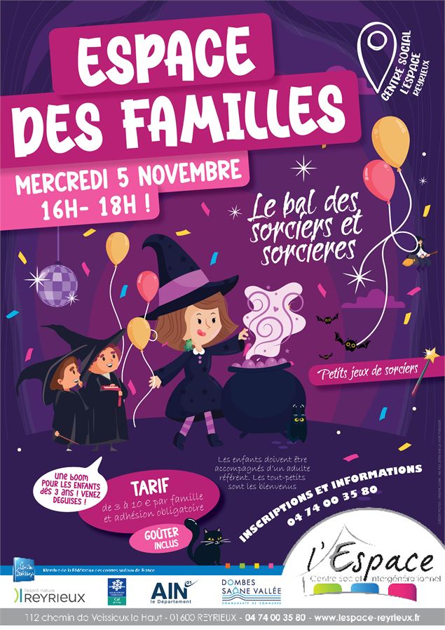 Espace des familles : Bal des sorciers et sorcières - Reyrieux - Credit freepik