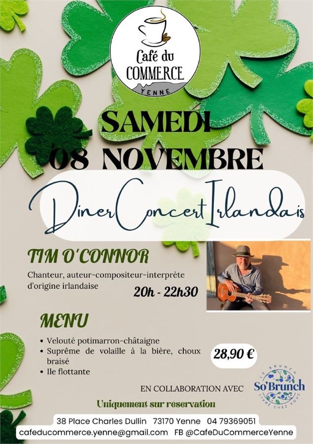 Dîner Concer Irlandais au Café du Commerce_Yenne