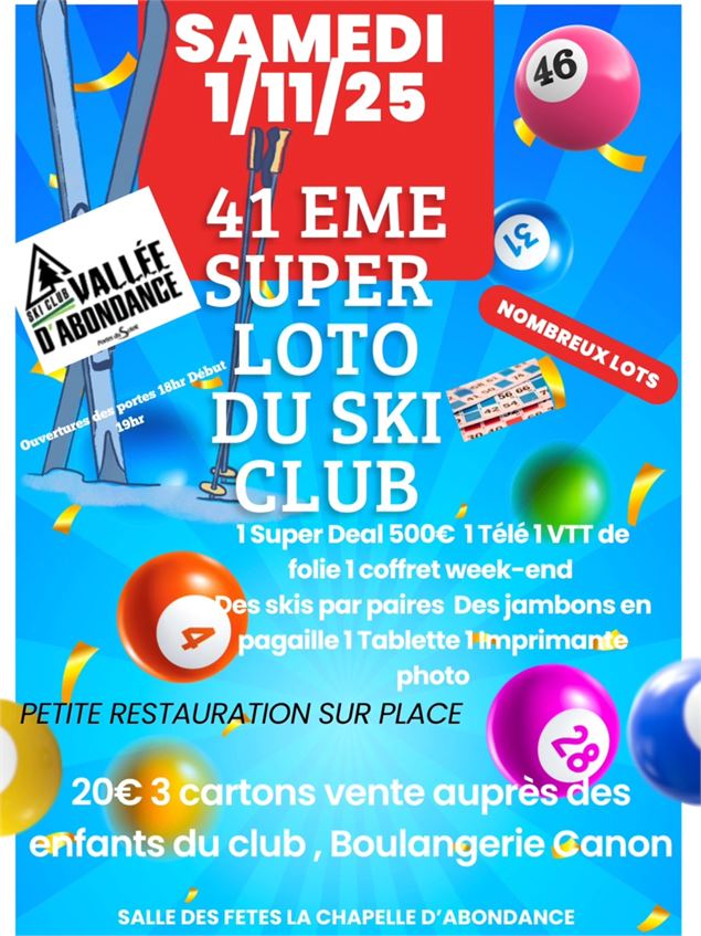 Loto du ski-club vallée d'Abondance - Ski-club vallée d'Abondance