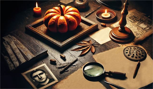 Un bureau avec loupe, courge ... - Département de l'Ain