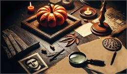 Un bureau avec loupe, courge ... - Département de l'Ain