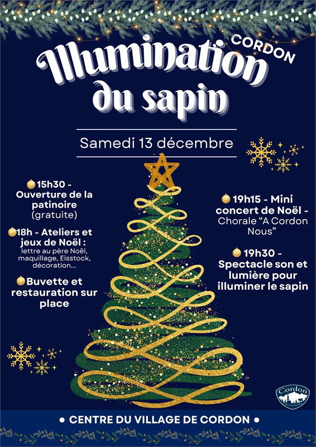 Soirée illumination du sapin de Cordon - ©Cordon Tourisme