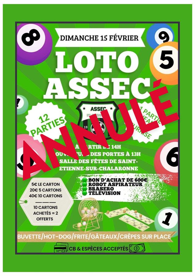 Loto du club de foot ASSEC_Saint-Étienne-sur-Chalaronne