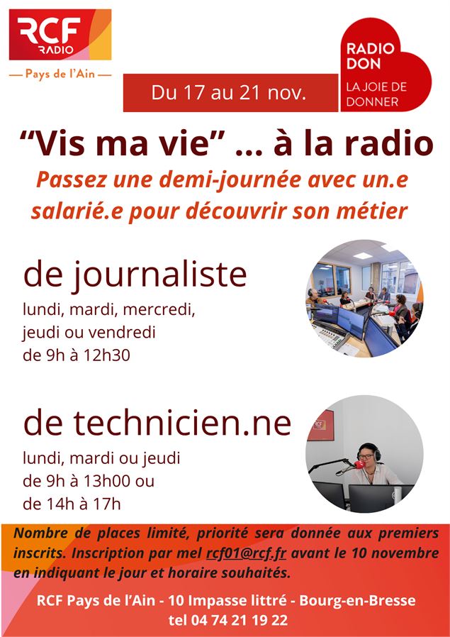 Vis ma vie à la radio RCF Pays de l'Ain  - Rcf Pays de l'Ain